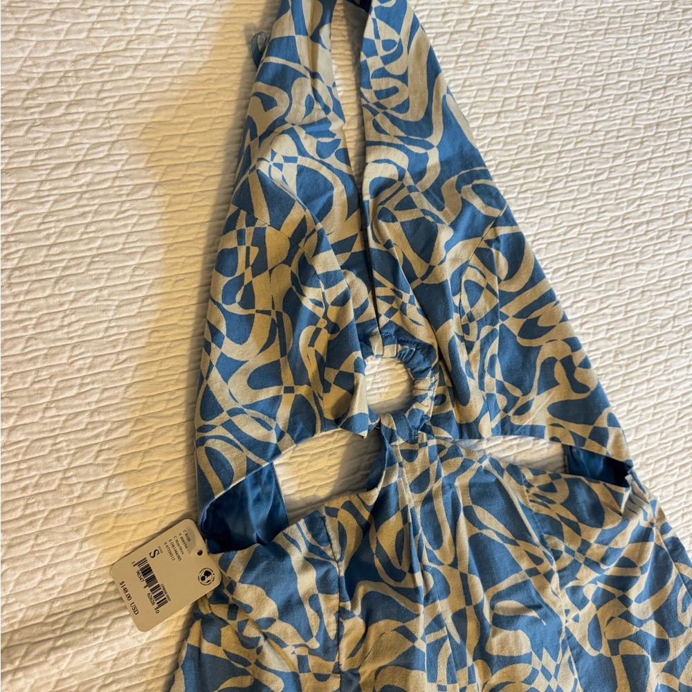 Free People Floral Blue Jumpsuit - Size S - NWT - Picture 6 of 6